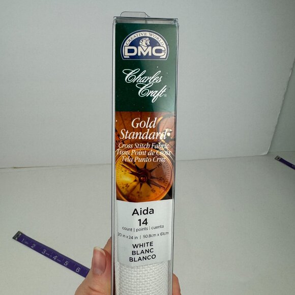 Charles Craft Creative World DMC White Aida 14 Count Cross Stitch Cloth 20x24in - Picture 4 of 16